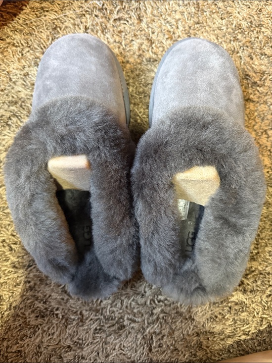 UGG Shoes - UGG Women's Gray Suede Shearling Slip-On Slippers